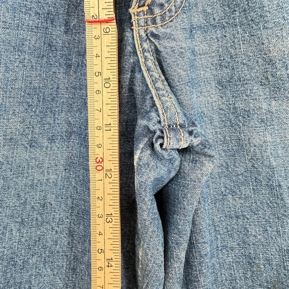 ActionWest Vintage High Waisted Wide Leg Blue Jeans Side Slit 100% Cotton Size 6